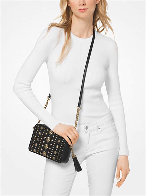 michael kors ginny embellished boutique|Ginny Medium Embellished Leather Crossbody Bag .